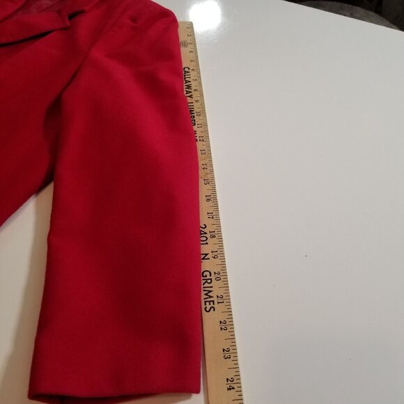 Worthington Womens Suit Blazer Size 20W Wool Red 3 Button Long Sleeve Vintage - Picture 10 of 11